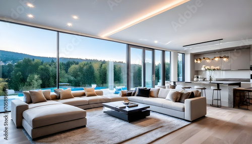 Interior design of living room in luxury home architecture design with elegant luxury style modern house. Modern Cozy apartment. Home decor. Contemporary Vision and Architechture © Antonio Giordano