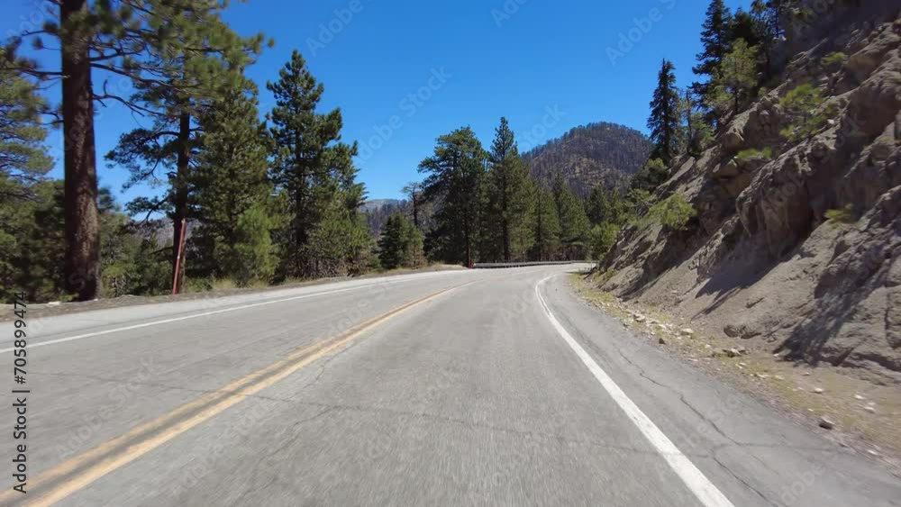 Angeles Crest Highway Summer Eastbound 4 Mt Waterman to Islip Saddle 02 Front View Driving Plate Angeles National Forest California USA Angeles Crest Highway Summer Eastbound 4 Mt Waterman to Islip Saddle 02 Front View Driving Plate Angeles National Forest California USA