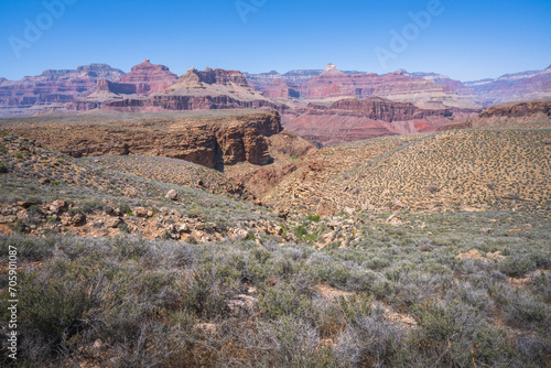 hiking the tonto trail in the grand canyon national park, arizona, usa