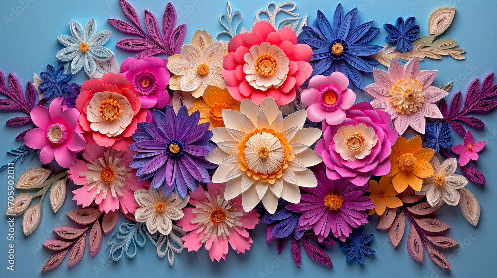 Floral pattern paper art