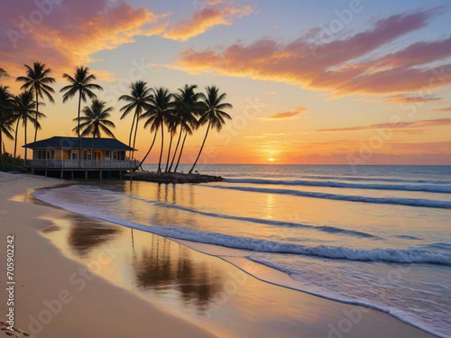 sunset on the beach © ZUHEB