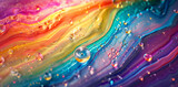 water drops on rainbow color background