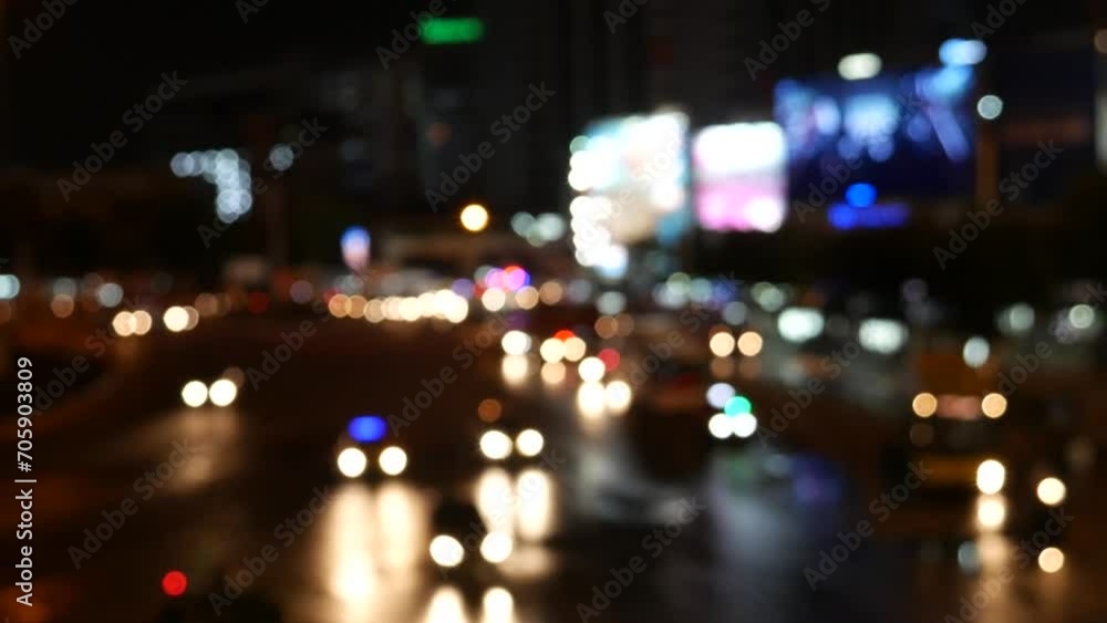 Defocused of night traffic and ads on billboards Defocused of night traffic and ads on billboards