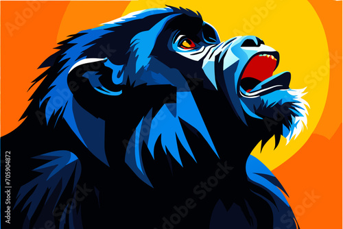 Howler monkey with its distinctive call. vektor icon illustation