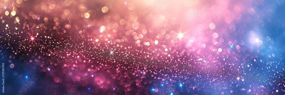 Magical Starry Glitter Background - Pink and Blue Bokeh for Special Occasions