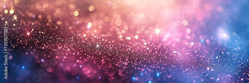 Magical Starry Glitter Background - Pink and Blue Bokeh for Special Occasions © AIGen