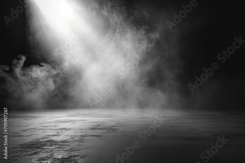 Abstract Concrete Atmosphere for Product Placement with Spotlight and Mystery Fog