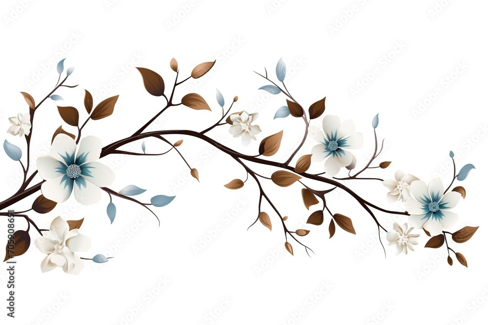 Vector of blossom branch on white background