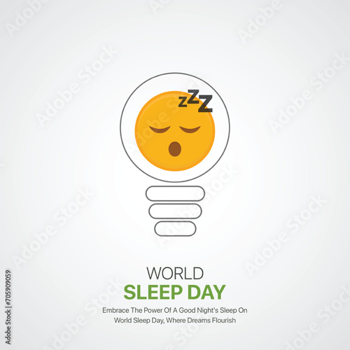 World sleep day. sleep day creative ads design March 15. social media poster, vector, 3D illustration.