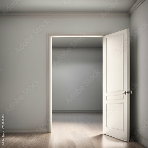 empty room with an open door