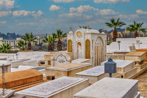 The historical Jewish cemetery of The Ibn Danan Synagogue, located in the Jewish district in Fez, Morocco, Africa.