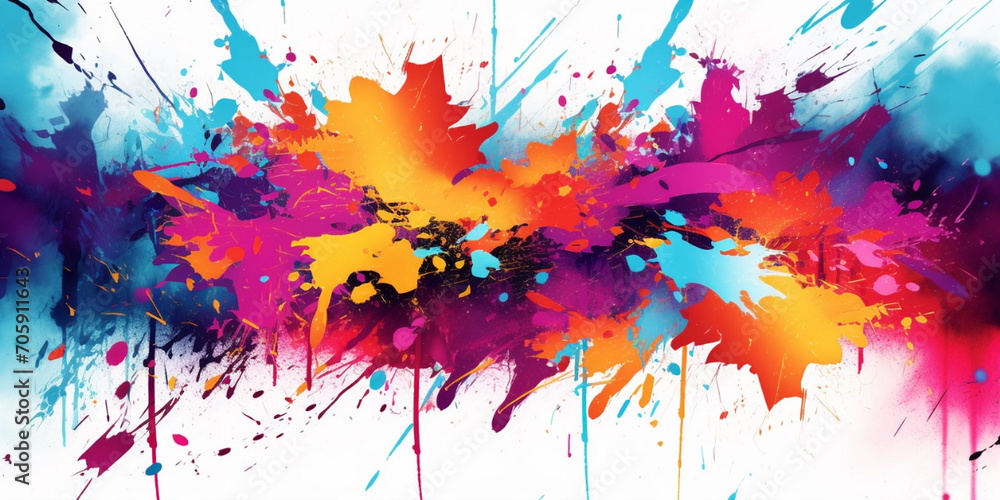Fototapeta premium abstract colorful splashes background,Abstract watercolor background with watercolor splashes created generative ai