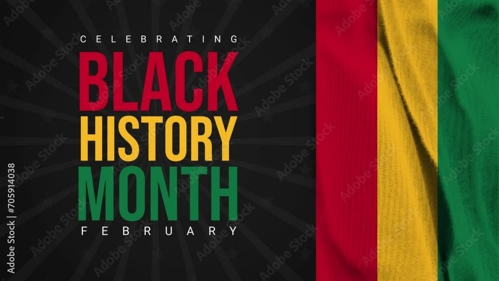 Celebrating Black History Month in February with typography and flag ...