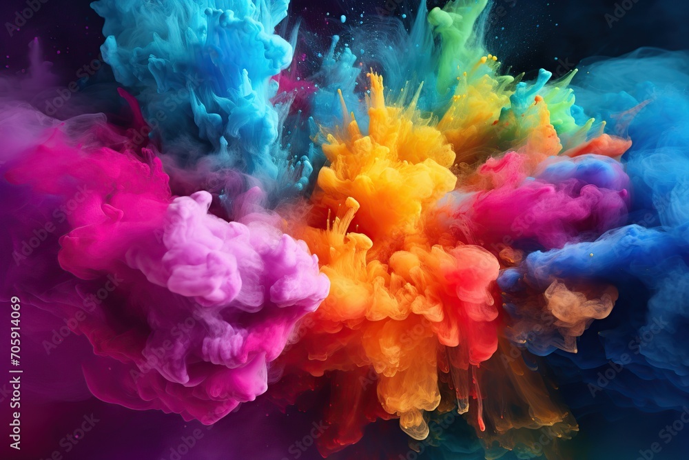Fototapeta premium Colorful powder explosion