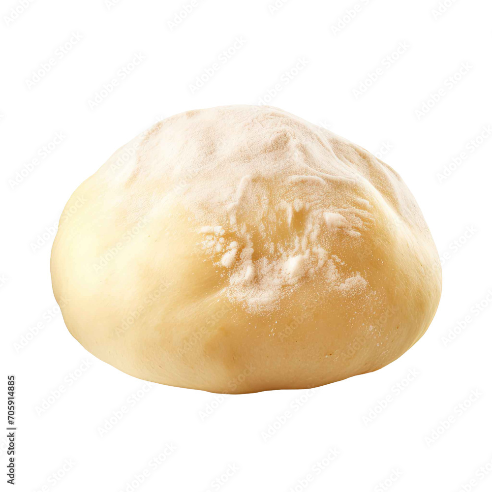  Raw dough and flour isolated on transparent background .
