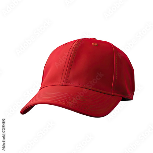Red Baseball Cap isolated on transparent Background