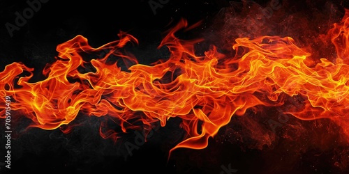 Flame of fire, black background