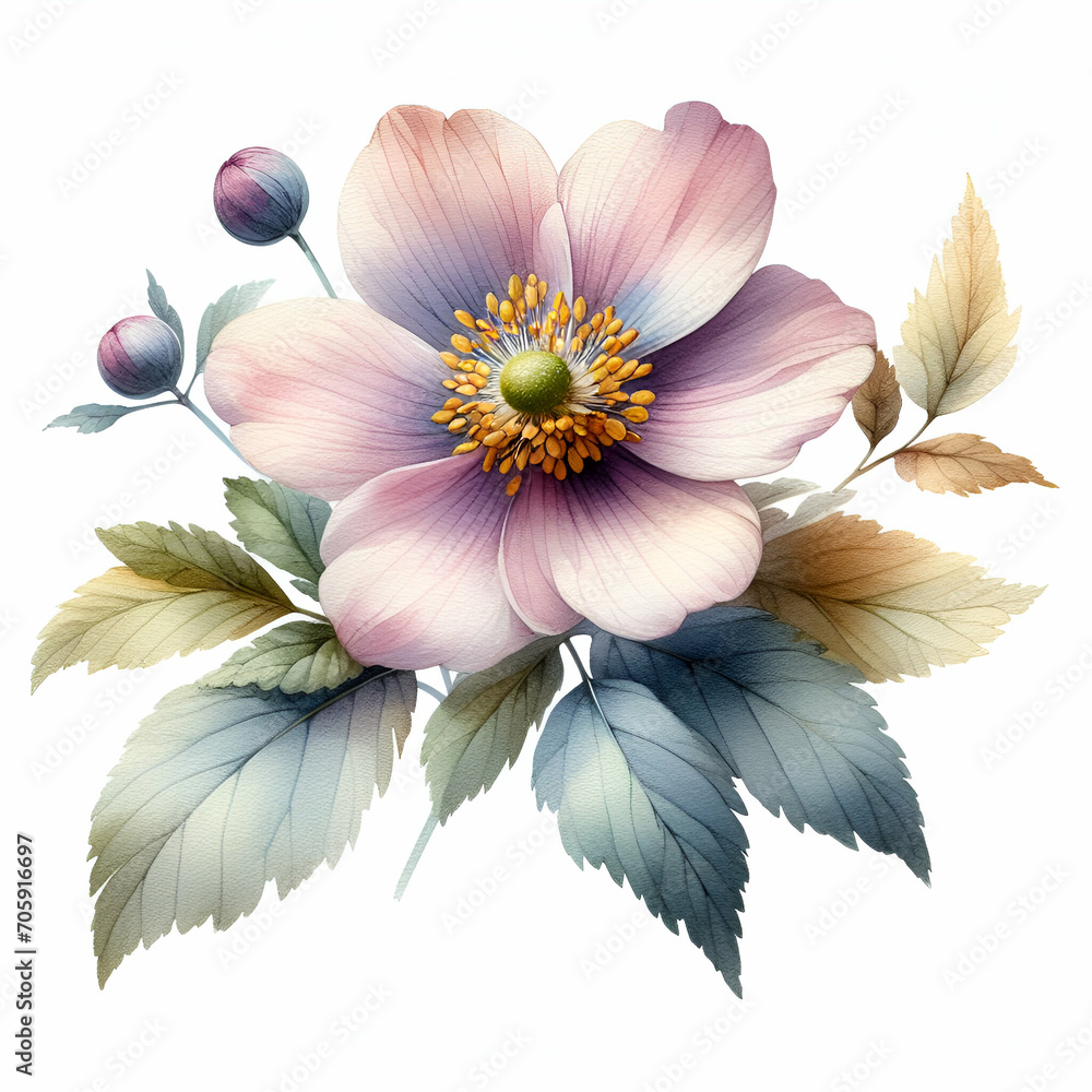 watercolor flower isolated on white background