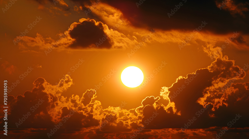 Majestic Sunset and Silhouetted Clouds Majestic Sunset and Silhouetted Clouds