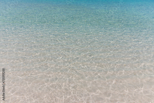 Azure water in the lagoon of the tropical island in the Maldives