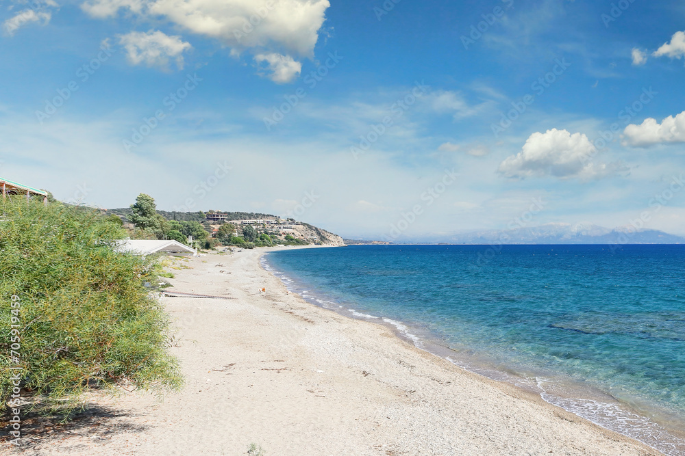 The beach Selinitsa near Gytheio in Lakonia, Greece