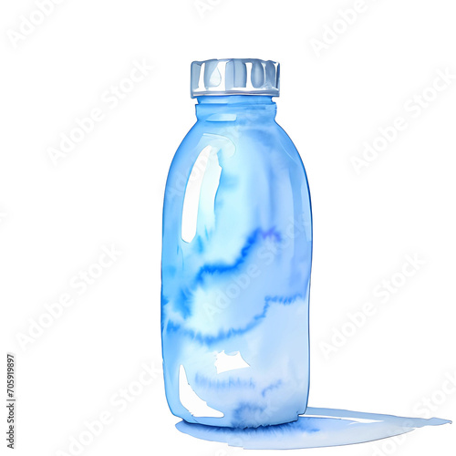 watercolor illustration of water bottle isolated transparent background