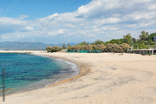 The beach Ai-Lagoudis of Kyparissia in Messinia, Greece