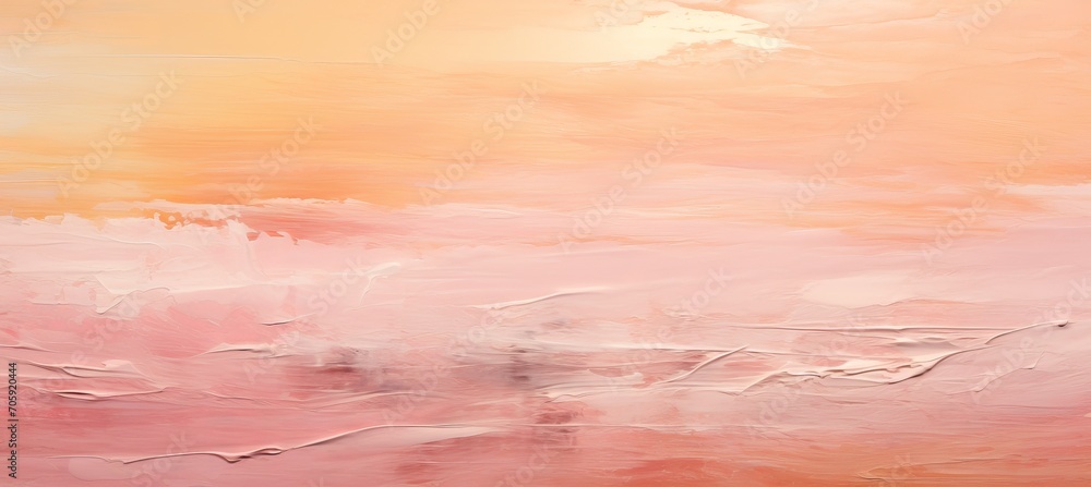 Abstract impressionistic background with pink and peach colored paint strokes and soft fuzzy shades