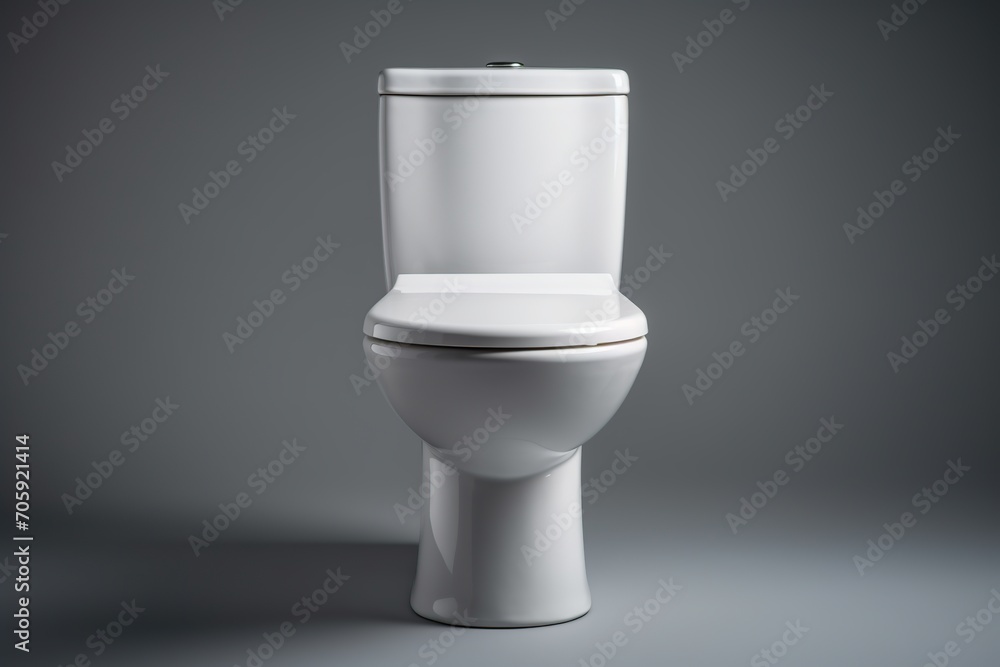 Ceramic toilet bowl on grey background Ceramic toilet bowl on grey background