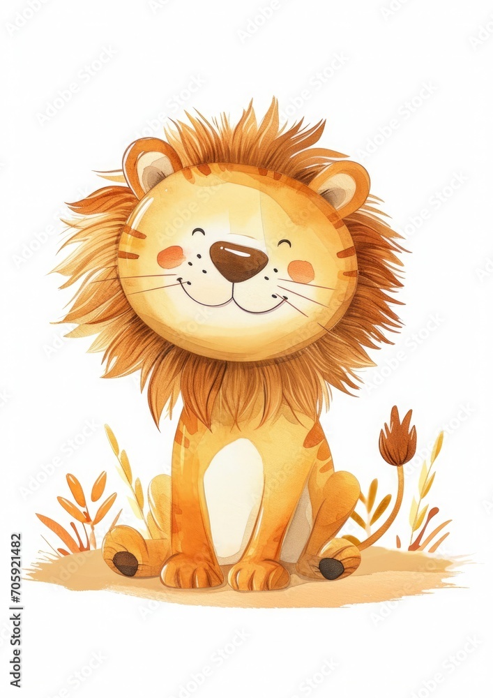 cute little lion illustration isolated on clean white background cute little lion illustration isolated on clean white background