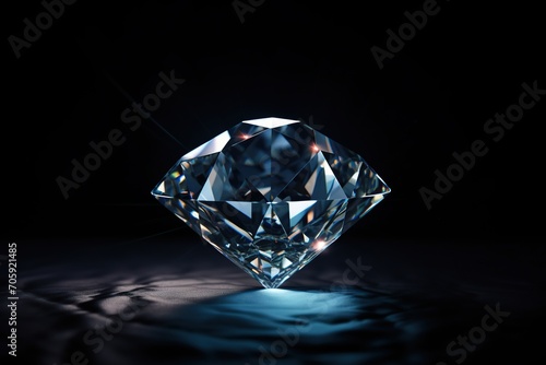 Beautiful diamond on black background