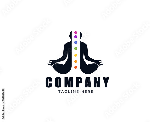 Yoga logo of a human in a lotus pose