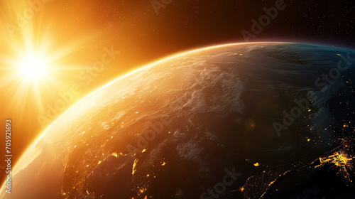 Erde mit Sonne