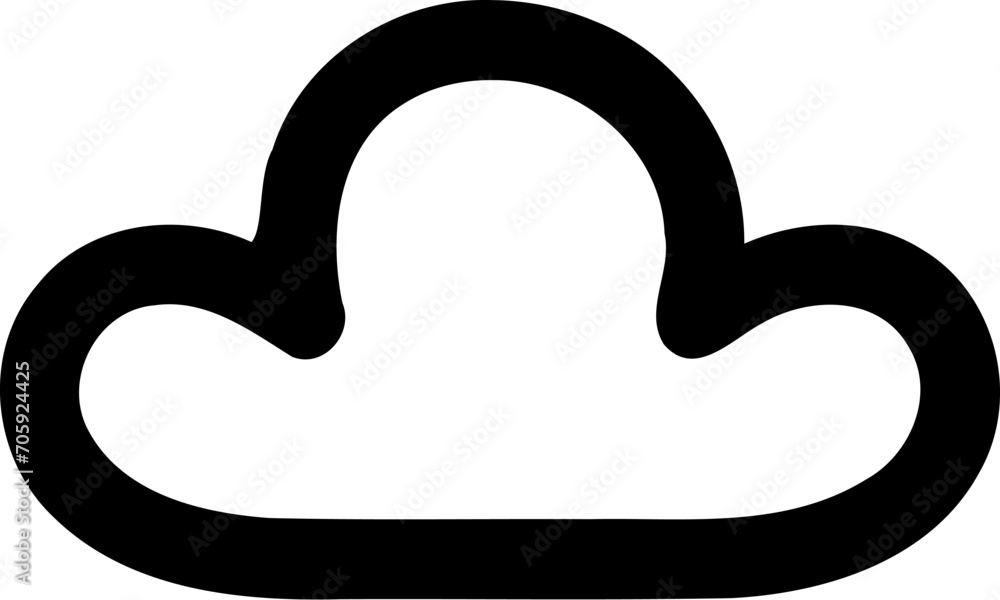 Vector graphic of a dark cloud symbol as used on weather maps shown on television weather forecasts. It consists of the outline of a black cloud Vector graphic of a dark cloud symbol as used on weather maps shown on television weather forecasts. It consists of the outline of a black cloud