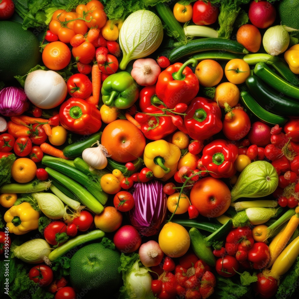 A multitude of fresh vegetable