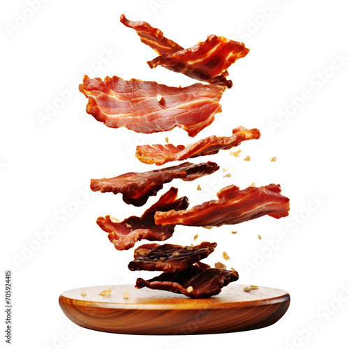 Beef jerky isolated on transparent background. photo
