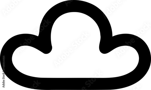 Vector graphic of a dark cloud symbol as used on weather maps shown on television weather forecasts. It consists of the outline of a black cloud