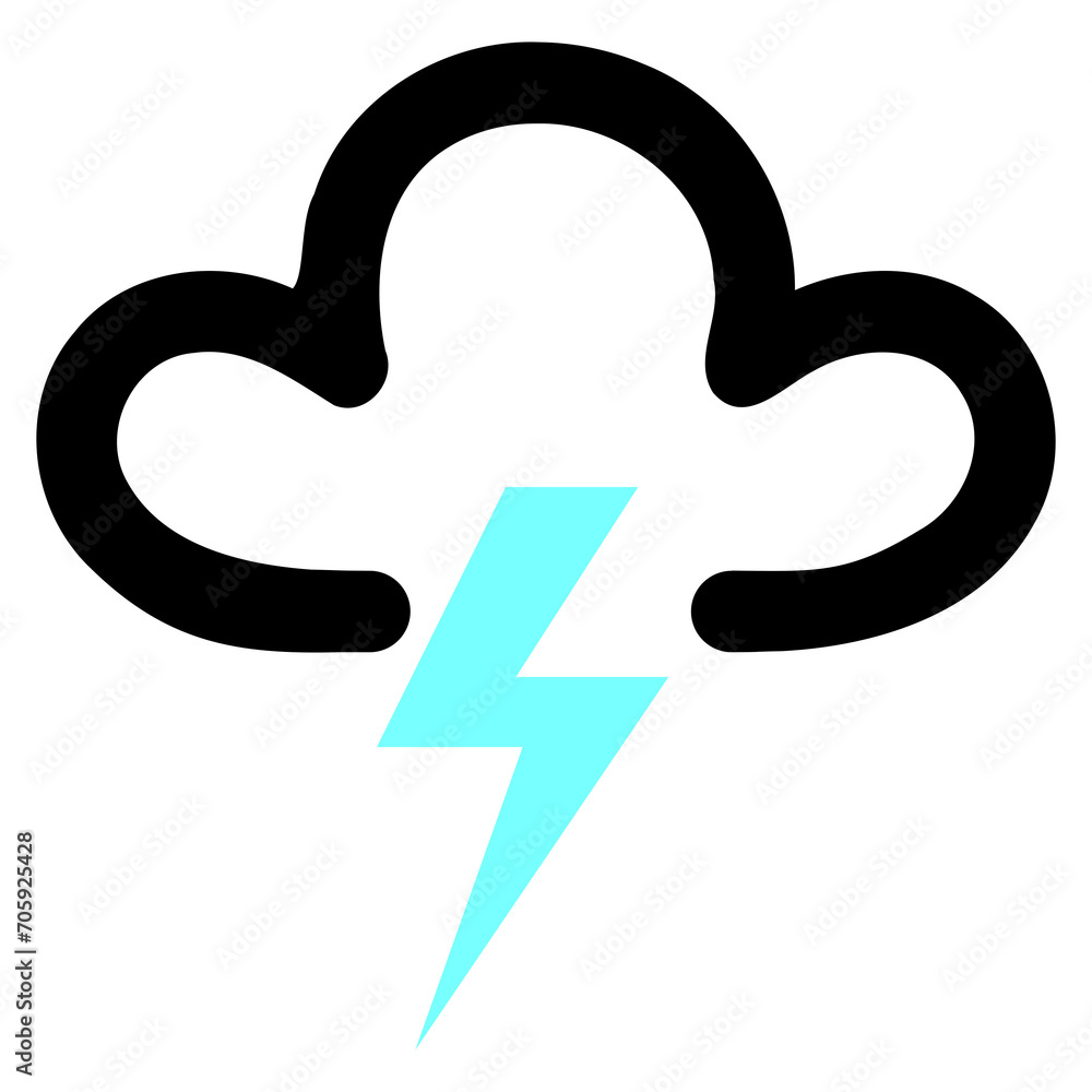 Transparent PNG of a lightning symbol as used on weather maps shown on television weather forecasts. It consists of a dark cloud with a lightning flash Transparent PNG of a lightning symbol as used on weather maps shown on television weather forecasts. It consists of a dark cloud with a lightning flash