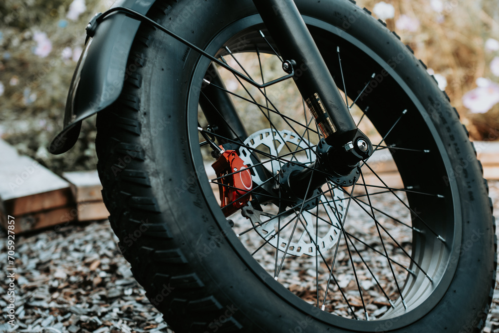 Get up close and personal with the rugged texture and durable grip of a dirtbike tire, ready for off-road adventures Get up close and personal with the rugged texture and durable grip of a dirtbike tire, ready for off-road adventures