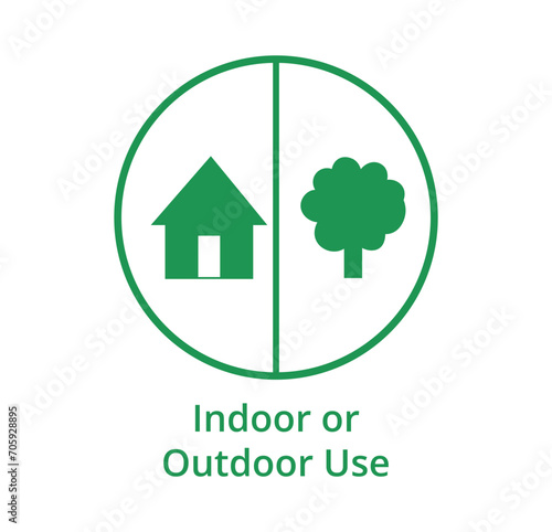 Green indoor or outdoor use symbol
