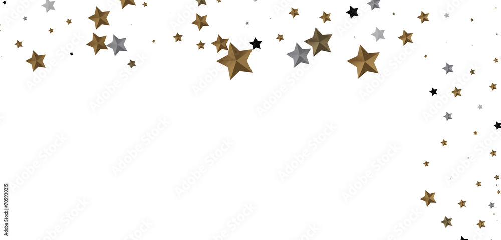 Obraz premium Starstruck Spectacle: 3D Illustration Transports You to a Gold Stars Shower