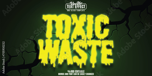Toxic editable text effect, customizable trash and stinky 3D font style