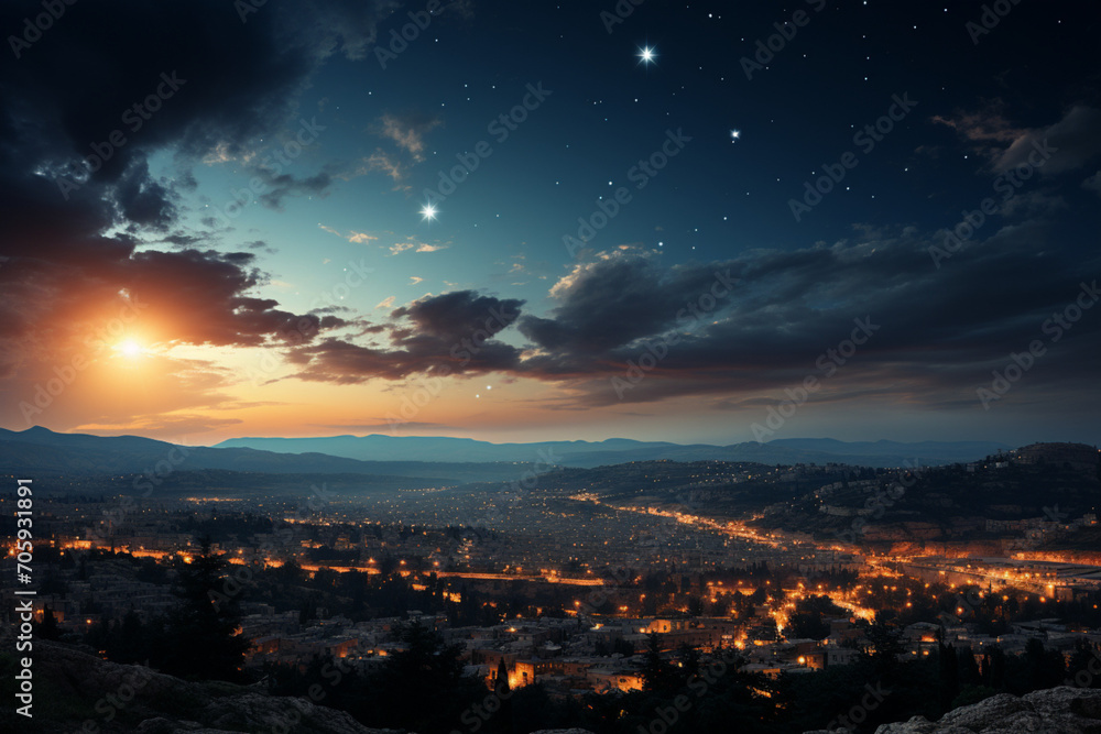 Naklejka premium city at night