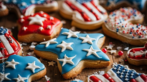 Patriotic Star-Shaped Cookies Adorned for US 2024 Elections Celebration