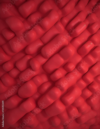 3d rendering of an abstract red multi-element background