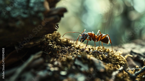 Ant on the ground. Ant in the nature. Ant on the ground © Argun Stock Photos