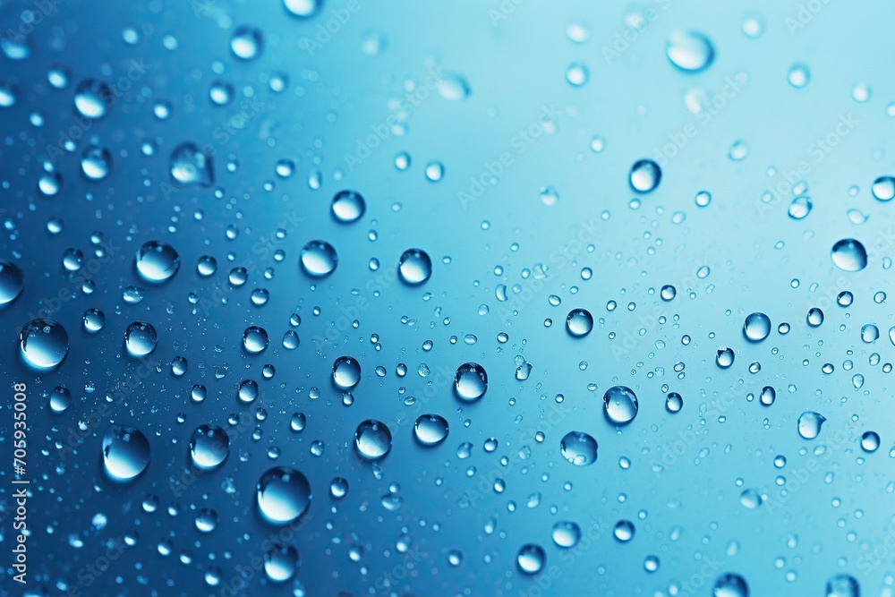 Water drops on blue background
