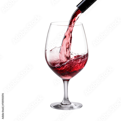 a red wine being poured into a glass