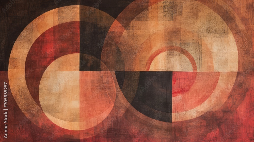 Generative AI, Abstract background in warm brown earth tones, circle geometric shapes Generative AI, Abstract background in warm brown earth tones, circle geometric shapes