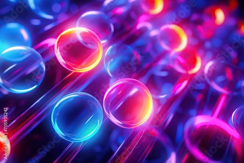 Background futuristic abstract of colorful neon lights